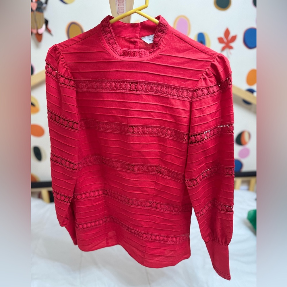& Other Stories Button Back Lace Top